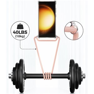 Funda  para Samsung Galaxy S23 Ultra Transparente con Cuerda Rosa/Dorado