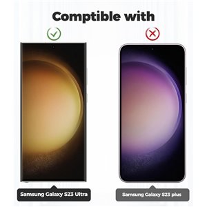 Funda  para Samsung Galaxy S23 Ultra Transparente con Cuerda Rosa/Dorado