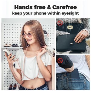 Funda  para Samsung Galaxy S23 Ultra Transparente con Cuerda Rosa/Dorado