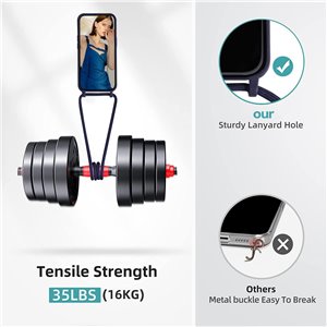 Funda con Cuerda para iPhone 12/iPhone 12 Pro , con Cordón . Azul Oscuro