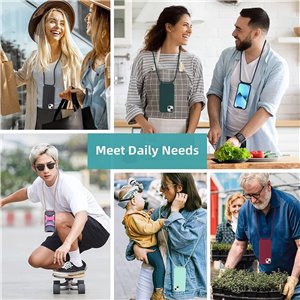 Funda con Cuerda para iPhone 12/iPhone 12 Pro , con Cordón . Azul Oscuro