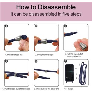 Funda con Cuerda para iPhone 12/iPhone 12 Pro , con Cordón . Azul Oscuro