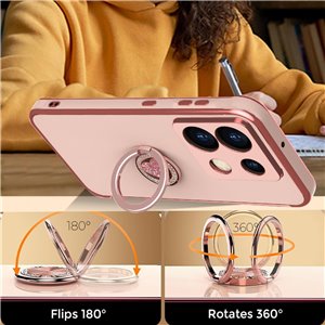 Funda para Xiaomi Redmi Note 13 Pro 5G/Poco X6 5G con Cuerda y Anillo de Soporte 360°