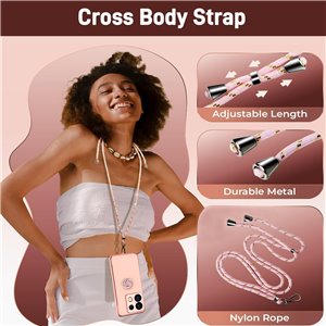 Funda para Xiaomi Redmi Note 13 Pro 5G/Poco X6 5G con Cuerda y Anillo de Soporte 360°