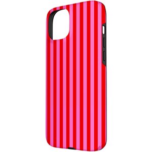 Carcasa para iPhone 15 Plus rayas rosas rojas