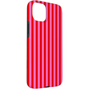 Carcasa para iPhone 15 Plus rayas rosas rojas