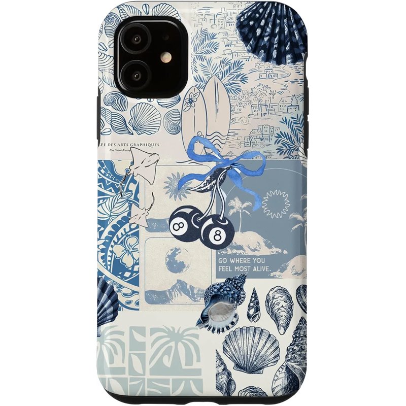 Carcasa para iPhone 11 Collage de verano Beachy Bl