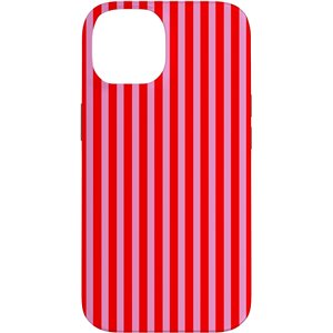 Carcasa para iPhone 14 Bonito patrón de rayas roja