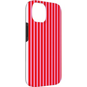 Carcasa para iPhone 14 Bonito patrón de rayas roja