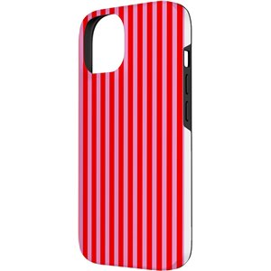 Carcasa para iPhone 14 Bonito patrón de rayas roja