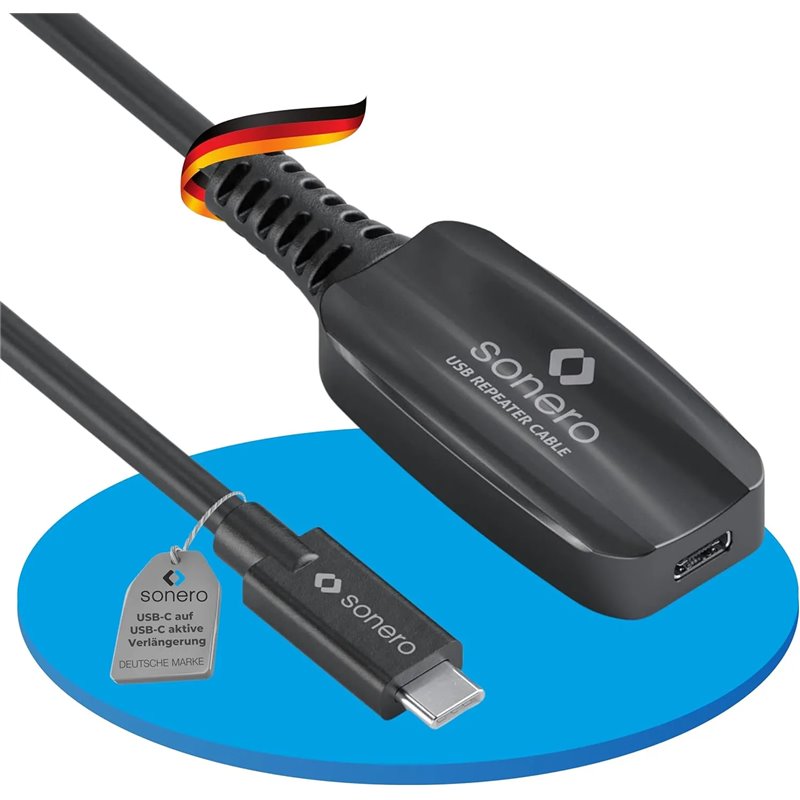 Sonero® Cable USB 3.2 de extensión activo con ampl