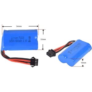 6.4v 800mah 15C 16500 Batería De Iones De Litio RC