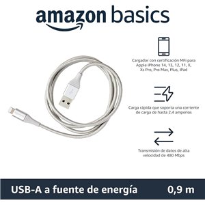 Amazon Basics - Cable USB-A a Lightning 0.9MT