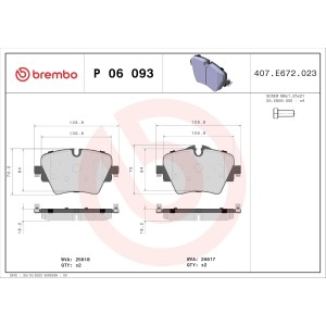 Brembo P 06 093 Pastillas de Frenos