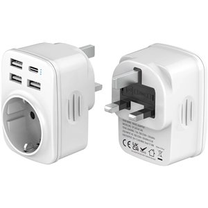 Hoppac Adaptador Enchufe UK a Español 5 en 1