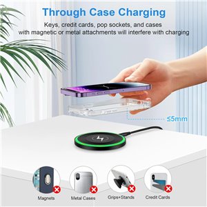 Cargador inalámbrico rápido 15 W