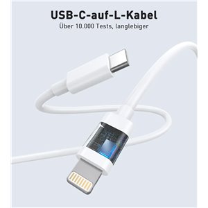 Paquete de 2 20 W USB-C cargador rápido + 2 m USB-C a Light-Ning cable de carga rápida compatible con iPhone
