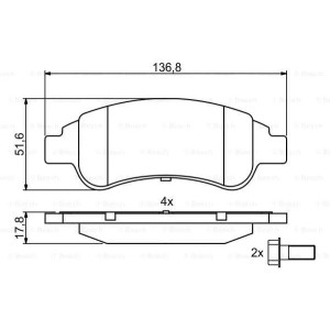 Bosch BP318 - Pastillas de freno Auto, Delantero