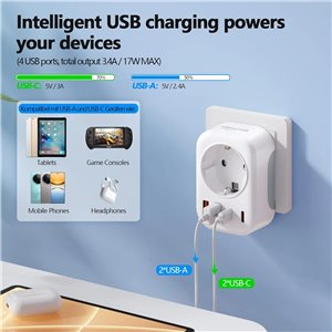 Bigfish Adaptador Enchufe UK Ingles Irlanda Tipo G