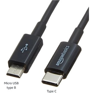 Cable USB-C a Micro USB 2.0, 15.2 cm - Negro