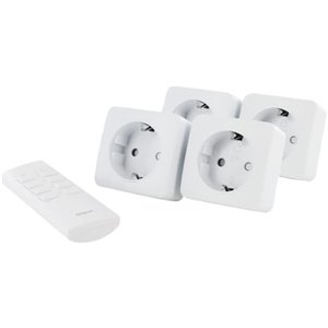 Kit 4 Mini enchufes On/Off + Mando a Distancia de 4 Canales 2300W