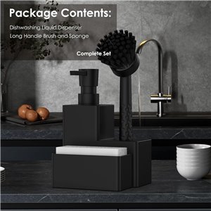 DISPENSADOR DE JABON DE COCINA CON SOPORTE DE ESPONJA