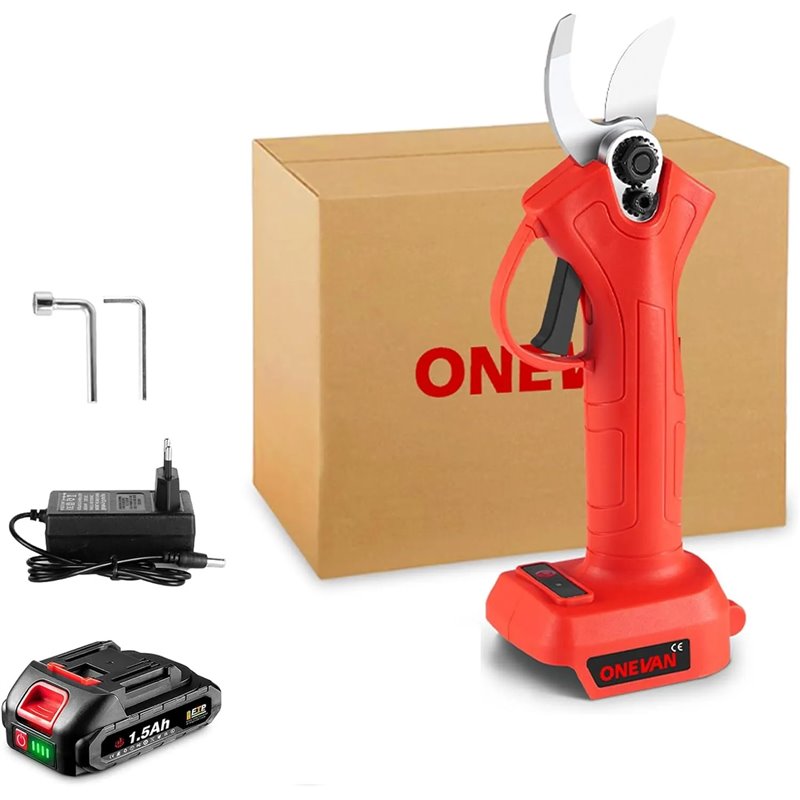 Tijeras de podar eléctricas sin escobillas de 2 velocidades y 30 mm de ONEVAN | Para batería Makita de 18 V