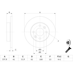 Bosch BD94 Discos de freno, certificación ECE-R90, 1 juego de 2 discos