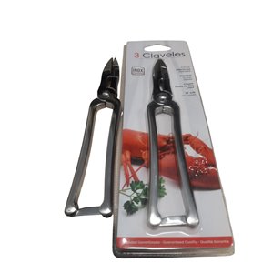 3 Claveles  - Corta mariscos Forjado con muelle y anclaje, inox, 17 cm