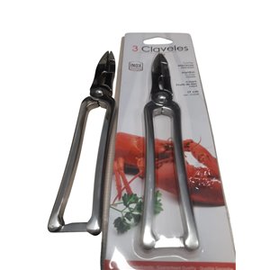 3 Claveles  - Corta mariscos Forjado con muelle y anclaje, inox, 17 cm