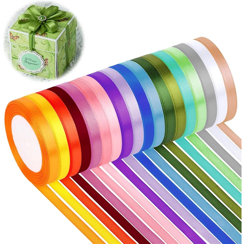 Cinta de Raso, 12 Colores 10mm x 22m Cinta de Saté