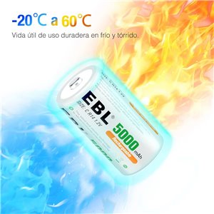 EBL C Batería 5000 mAh - Batería Recargable NI-MH