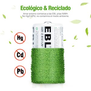 EBL C Batería 5000 mAh - Batería Recargable NI-MH