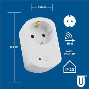 Enchufe inalámbrico para detector de movimiento, color blanco