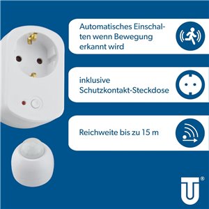 Enchufe inalámbrico para detector de movimiento, color blanco