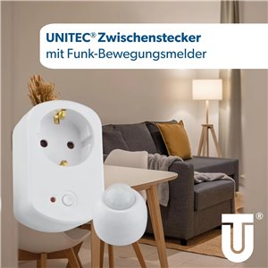 Enchufe inalámbrico para detector de movimiento, color blanco