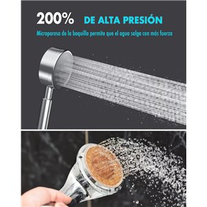 Olliwon Alcachofa de Ducha Alta presión con 1.5m