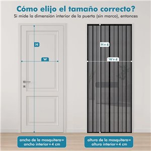 Sekey 80x205 cm Cortina Magnética de Puerta a Prueba de Mosquito para Puertas de Madera