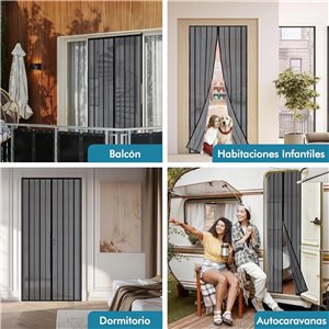 Sekey 80x205 cm Cortina Magnética de Puerta a Prueba de Mosquito para Puertas de Madera