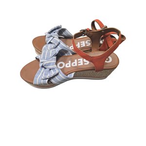 GIOSEPPO Sandalias DE CUÑA Azules con Detalle DE Lazada para Mujer IVORA . TALLA 41