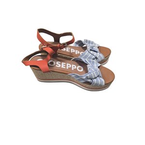 GIOSEPPO Sandalias DE CUÑA Azules con Detalle DE Lazada para Mujer IVORA . TALLA 41