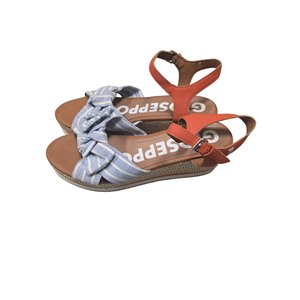 GIOSEPPO Sandalias DE CUÑA Azules con Detalle DE Lazada para Mujer IVORA . TALLA 41