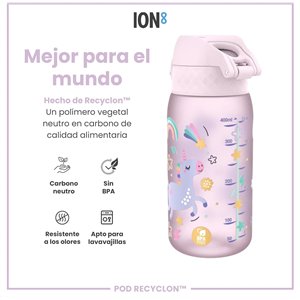 ion8 Botella de Agua para Niños, 350ml, a Prueba de Fugas