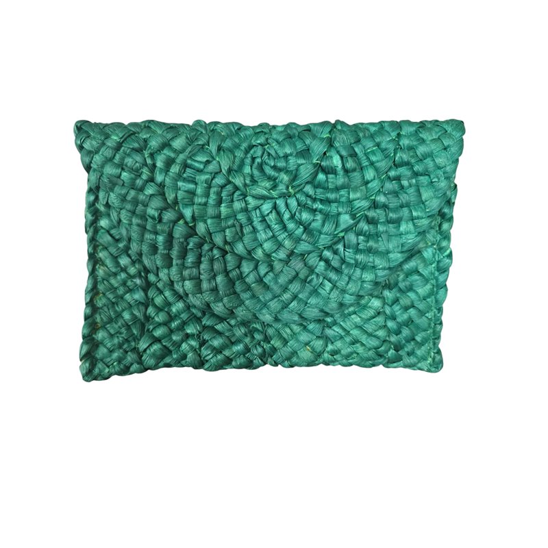 Bolso de Mano de Paja para Mujer. Verde .24 X 16 CM