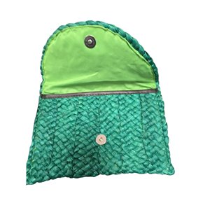 Bolso de Mano de Paja para Mujer. Verde .24 X 16 CM