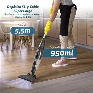 Grunkel Aspiradora Escoba Vertical con Cable ASP con Filtro HEPA Lavable