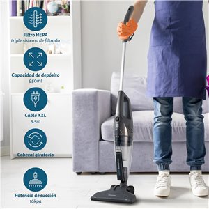 Grunkel Aspiradora Escoba Vertical con Cable ASP con Filtro HEPA Lavable