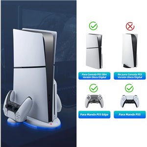 Wigearss PS5 Slim Soporte Vertical Ventiladores de