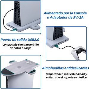 Wigearss PS5 Slim Soporte Vertical Ventiladores de