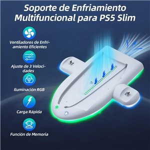 Wigearss PS5 Slim Soporte Vertical Ventiladores de